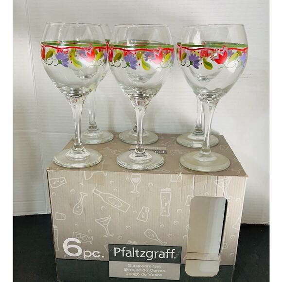 Pfaltzgraff Vintage Wine Glassware Set 6 Pieces New in Box - Picture 2 of 4